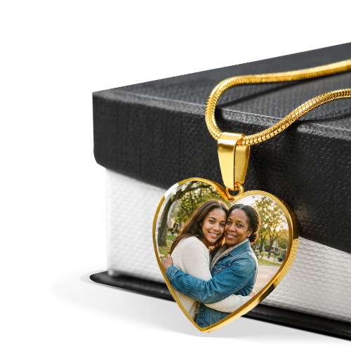 To My Mom, Personalized Heart Photo Necklace & Message Card, I Pray,