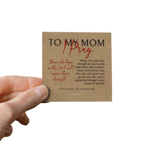 To My Mom, Personalized Heart Photo Necklace & Message Card, I Pray,
