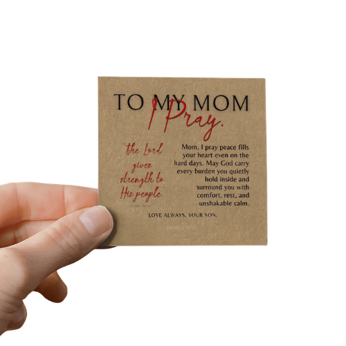 To My Mom, Personalized Heart Photo Necklace & Message Card, I Pray,